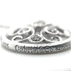 Gabriel & Co. Diamond Pear Shaped Pendant Sterling Silver Necklace